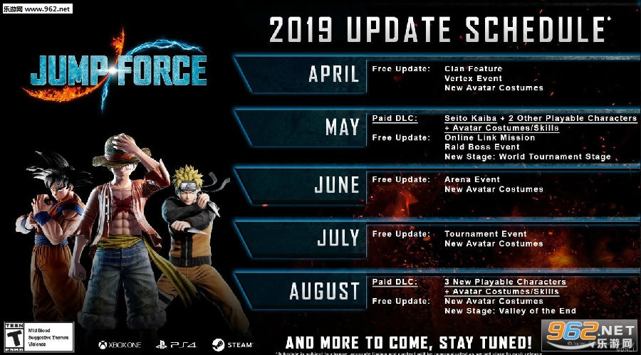 《Jump大乱斗》2019年更新计划 5月加入三位新人物