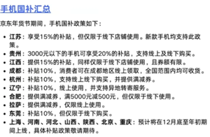 手机购新补贴方案 手机购新补贴攻略